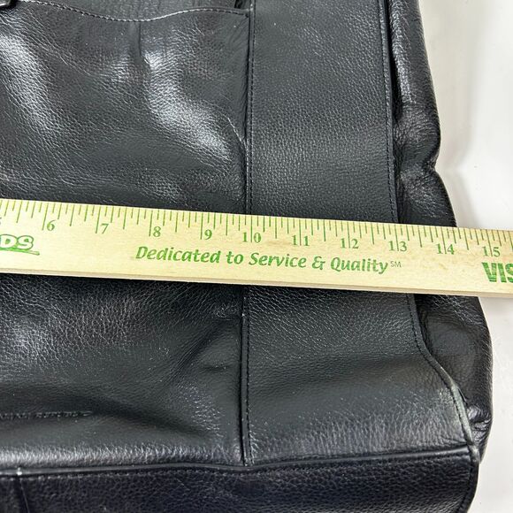 Banana Republic Black Leather Commuter Career Tote Bag - Picture 11 of 14